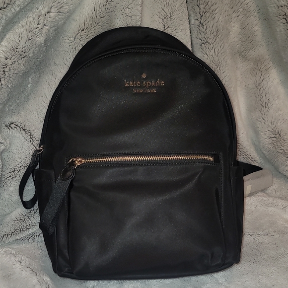 New Kate Spade Black Nylon Backpack/purse - Picture 2 of 6